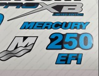 Mercury 250HP Pro XB Limited Edition Outboard Decal Kit BLUE Mercury 250HP Pro XB Limited Edition Outboard Decal Kit BLUE
